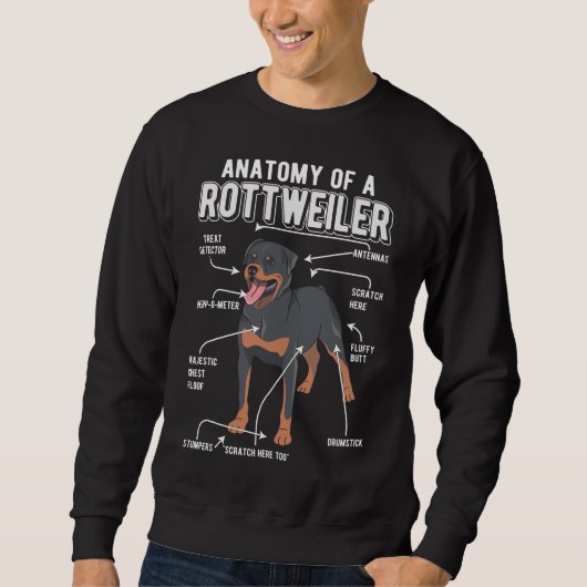 Rottweiler Anatomy Funny Dog Sweatshirt (Vorderseite)
