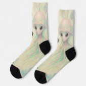 Rottweiler and Alien Friendship Socken (Linkes Detail)