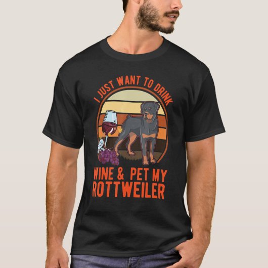 Rottweiler And Wine Rotti Rottweiler 1 T-Shirt (Vorderseite)