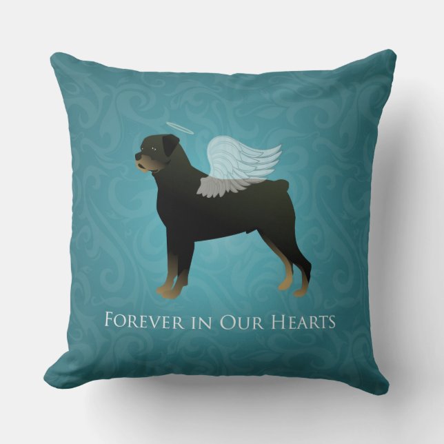 Rottweiler Angel - Entwurf eines Pet-Memorial Kissen (Vorderseite)
