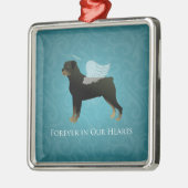 Rottweiler Angel - Entwurf eines Pet-Memorial Silbernes Ornament (Links)