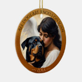 Rottweiler Angel Personalisiert Memorial Keramik Ornament (Rechts)