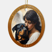 Rottweiler Angel Personalisiert Memorial Keramik Ornament (Links)