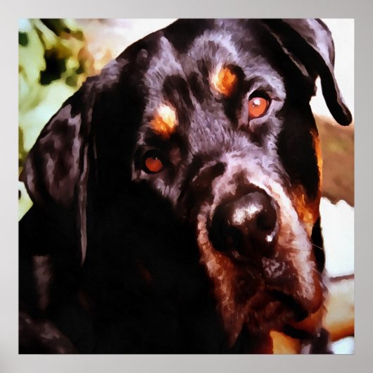 Rottweiler Artistic Pet Portait Poster (Vorne)