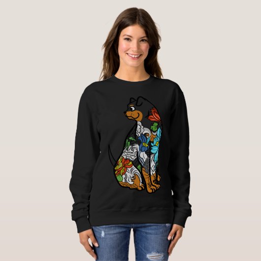 Rottweiler Artistic Tattoo Sweatshirt (Vorne ganz)