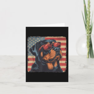 Rottweiler Artwork American Patriot Independence D Karte