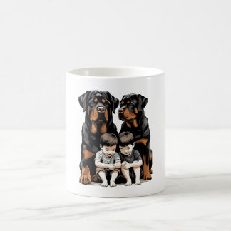 Rottweiler as loyal guardians of kids kaffeetasse