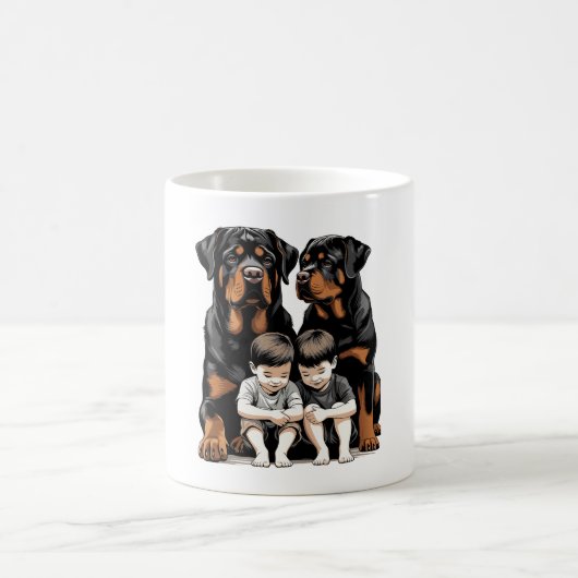 Rottweiler as loyal guardians of kids kaffeetasse (Mittel)