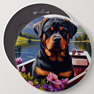 Rottweiler auf dem Paddle: Ein Landschaftliches Ab Button