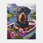 Rottweiler auf dem Paddle: Ein Landschaftliches Ab Fleecedecke (Vorderseite)