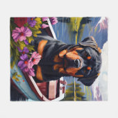 Rottweiler auf dem Paddle: Ein Landschaftliches Ab Fleecedecke (Vorderseite (Horizontal))