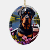 Rottweiler auf dem Paddle: Ein Landschaftliches Ab Keramik Ornament (Rechts)
