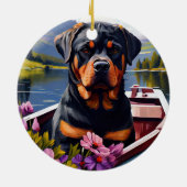 Rottweiler auf dem Paddle: Ein Landschaftliches Ab Keramik Ornament (Hinten)
