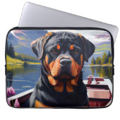 Rottweiler auf dem Paddle: Ein Landschaftliches Ab Laptopschutzhülle (Vorderseite)