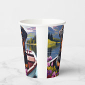 Rottweiler auf dem Paddle: Ein Landschaftliches Ab Pappbecher (Links)