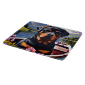 Rottweiler auf dem Paddle: Ein Landschaftliches Ab Schneidebrett (Ecke)