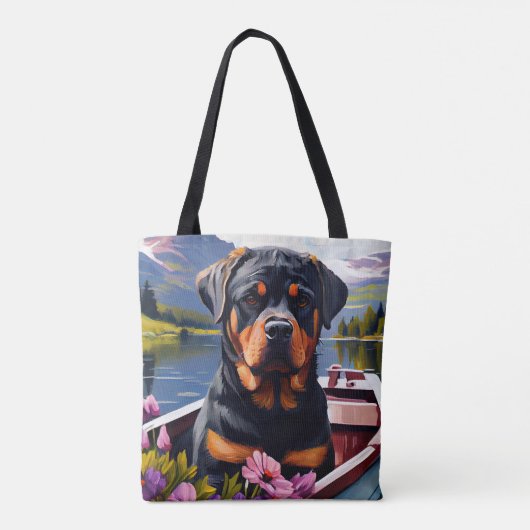 Rottweiler auf dem Paddle: Ein Landschaftliches Ab Tasche (Rückseite)