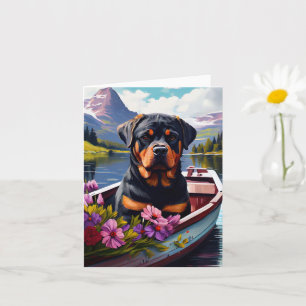 Rottweiler auf einem Paddel: Ein landschaftliches  Karte
