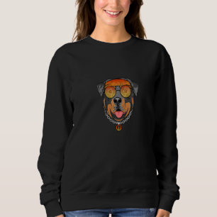 Rottweiler aus dem 70er mit Sonnenbrille Sweatshirt