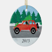 Rottweiler Auto fahren Weihnachtswagen Keramik Ornament (Rechts)
