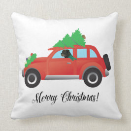 Rottweiler Auto fahren Weihnachtswagen Kissen