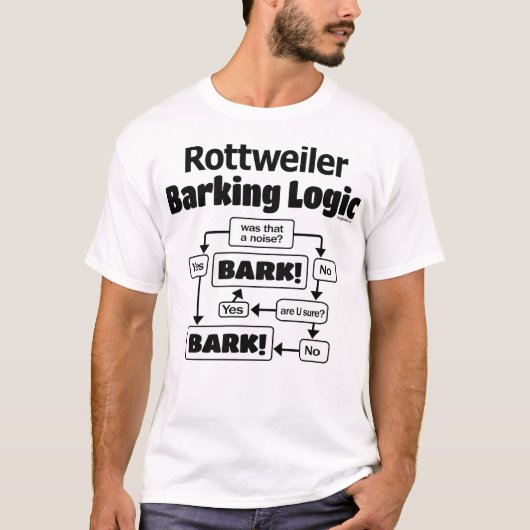 Rottweiler Barking Logic T-Shirt (Vorderseite)