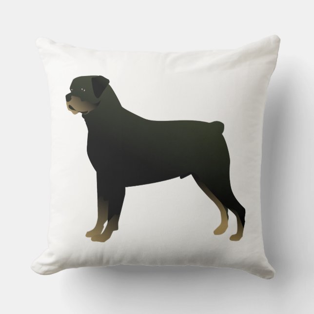 Rottweiler Basic Hund Rasse Illustration Silhouett Kissen (Vorderseite)