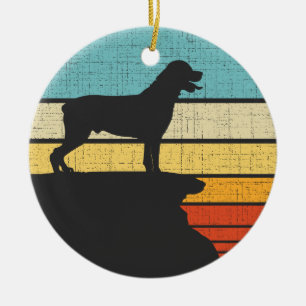 Rottweiler Besitzer Retro Vintage 60er 70er Hunde Keramik Ornament