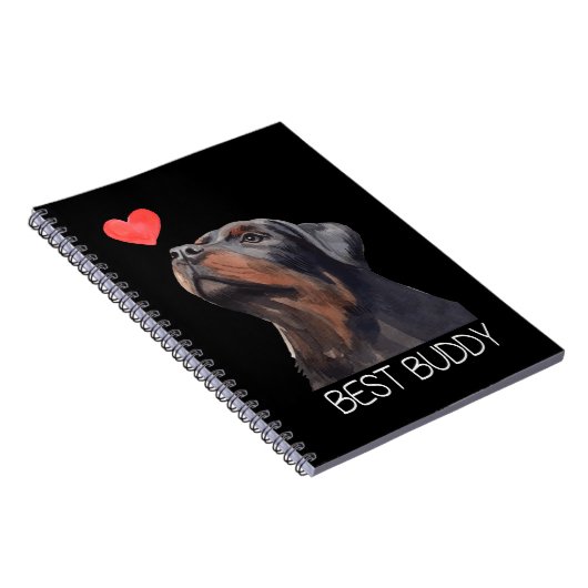 Rottweiler Best Buddy Dog Heart Notizblock (Rechte Seite)