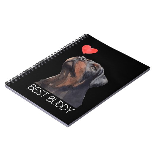 Rottweiler Best Buddy Dog Heart Notizblock (Linke Seite)