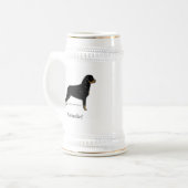 Rottweiler Bierglas (Vorderseite Links)
