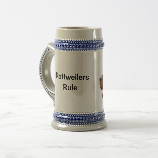 Rottweiler Bierglas (Vorderseite Links)