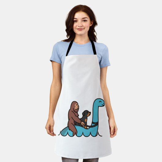 Rottweiler Bigfoot Sasquatch Loch Ness Schürze (Getragen)