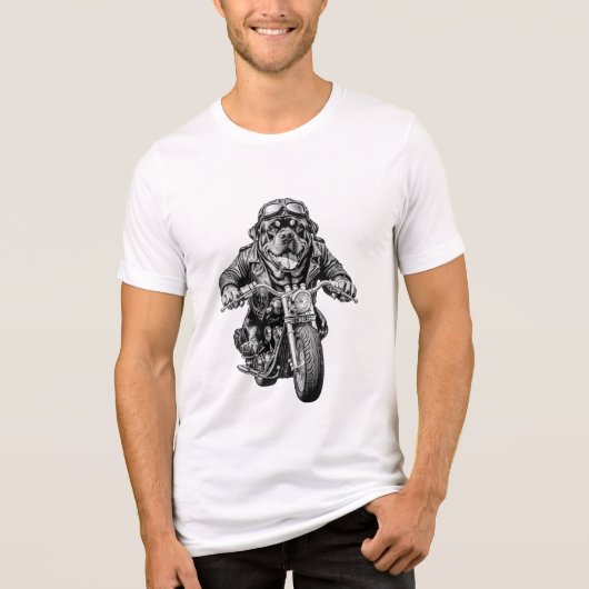 Rottweiler Biker Dog Tri-Blend Shirt (Vorderseite)