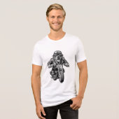Rottweiler Biker Dog Tri-Blend Shirt (Vorderseite voll)