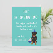 Rottweiler Birthday Einladung (Stehend Vorderseite)