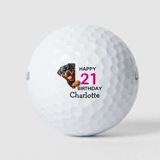 Rottweiler Birthday   Golfball (Vorderseite)