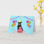 Rottweiler Birthday Holiday Card Karte (Gelbe Blume)