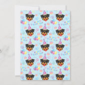 Rottweiler Birthday Invitation in Blue Einladung (Rückseite)