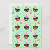 Rottweiler Birthday Invitation in Green Einladung (Rückseite)