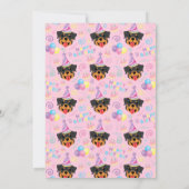 Rottweiler Birthday Invitation in Pink Einladung (Rückseite)