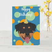Rottweiler Birthday Karte (Gelbe Blume)