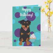 Rottweiler Birthday Karte (Gelbe Blume)