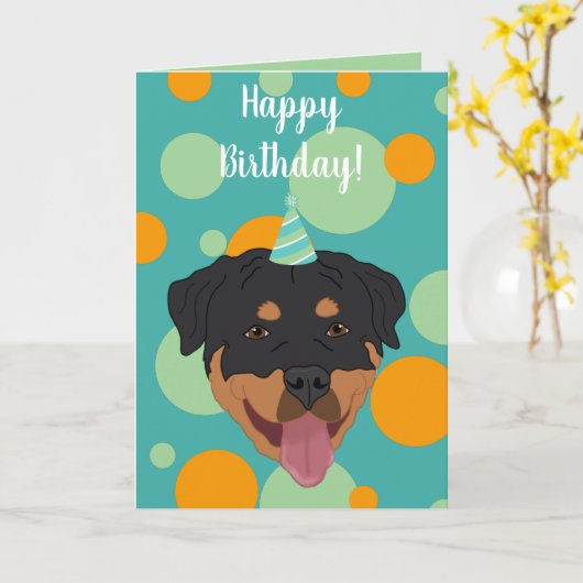 Rottweiler Birthday Karte (Gelbe Blume)
