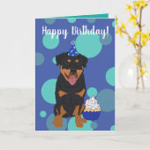 Rottweiler Birthday Karte (Gelbe Blume)