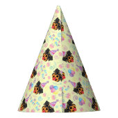 Rottweiler Birthday Party Hat Yellow Partyhütchen (Rückseite)