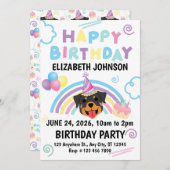 Rottweiler Birthday Party Invitation White Einladung (Vorne/Hinten)