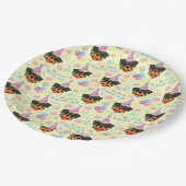 Rottweiler Birthday Party Paper Plates Yellow Pappteller (Schrägansicht)
