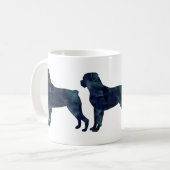 Rottweiler Black Watercolor-Silhouette Kaffeetasse (Vorderseite Links)