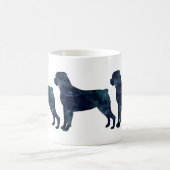Rottweiler Black Watercolor-Silhouette Kaffeetasse (Mittel)